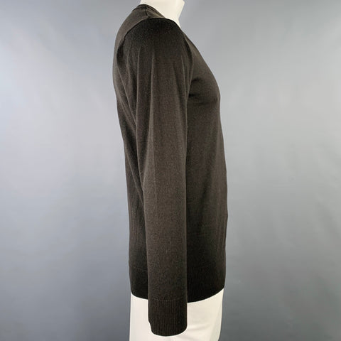 G-STAR Size XL Brown Merino Wool V-Neck Pullover