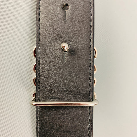 LOEWE Taille 44 Ceinture en cuir réversible noir beige