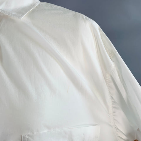 CLOSED Size S White Organic Cotton Oversized One Pocket Midi Shirt Dress