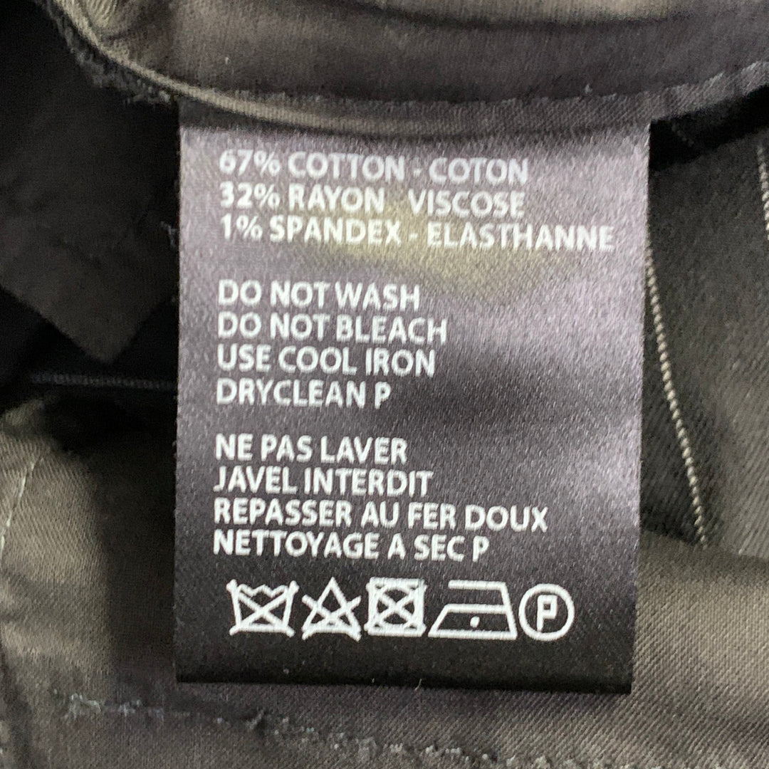 HAIDER ACKERMANN Size XL Black White Stripe Cotton Blend Belted Casual Pants