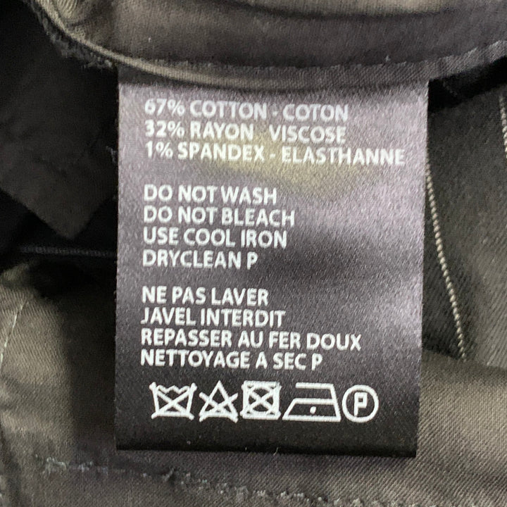 HAIDER ACKERMANN Size XL Black White Stripe Cotton Blend Belted Casual Pants