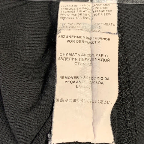 DOLCE & GABBANA Size 44 Black Cotton Jersey Distressed V-Neck T-shirt