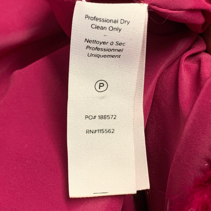 CINQ a' SEPT Size XS Fuchsia Pink Black Faux Fur Belted Coat