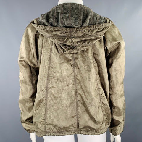 ISSEY MIYAKE Size L Green Sage Mesh Windbreaker Jacket