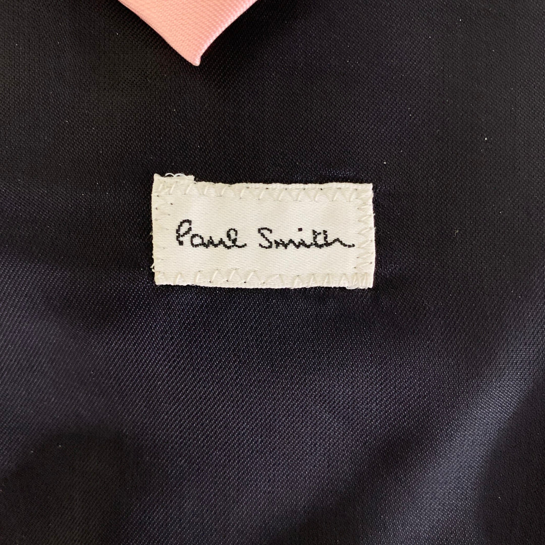 PAUL SMITH Chest Size 46 Grey Pink & Green Embroidery Notch Lapel Sport Coat