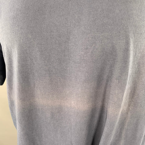 NEIL BARRETT Size M Blue White Cotton Lightning Bolt Cuffed Crew Neck T-shirt