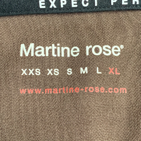 MARTINE ROSE Size XL Brown Multi Color Print Polyester Jersey Polo