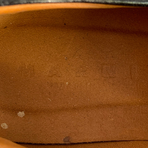 MARNI Mocassins plats à plateforme en cuir noir, taille 9