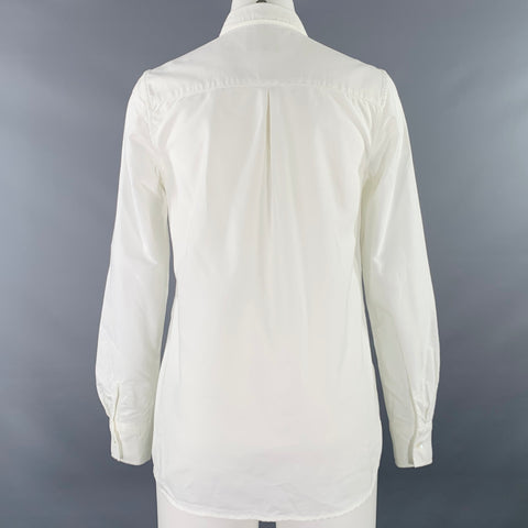 SEZANE Size S White Cotton One Pocket Oxford Shirt