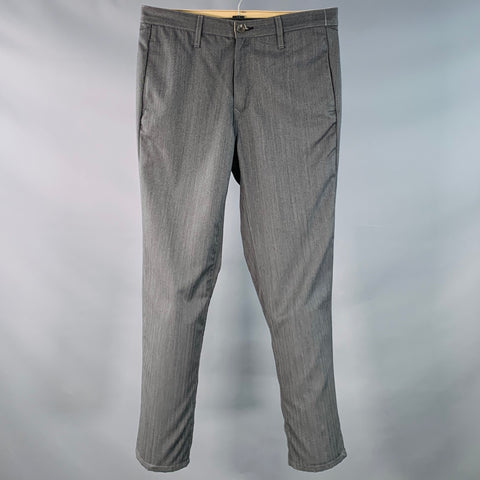 RAG & BONE Size 32 Charcoal Grey Herringbone Wool Tapered Casual Pants