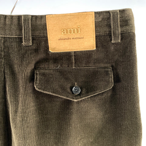AMI Size 34 Green Olive Corduroy Cotton Pants