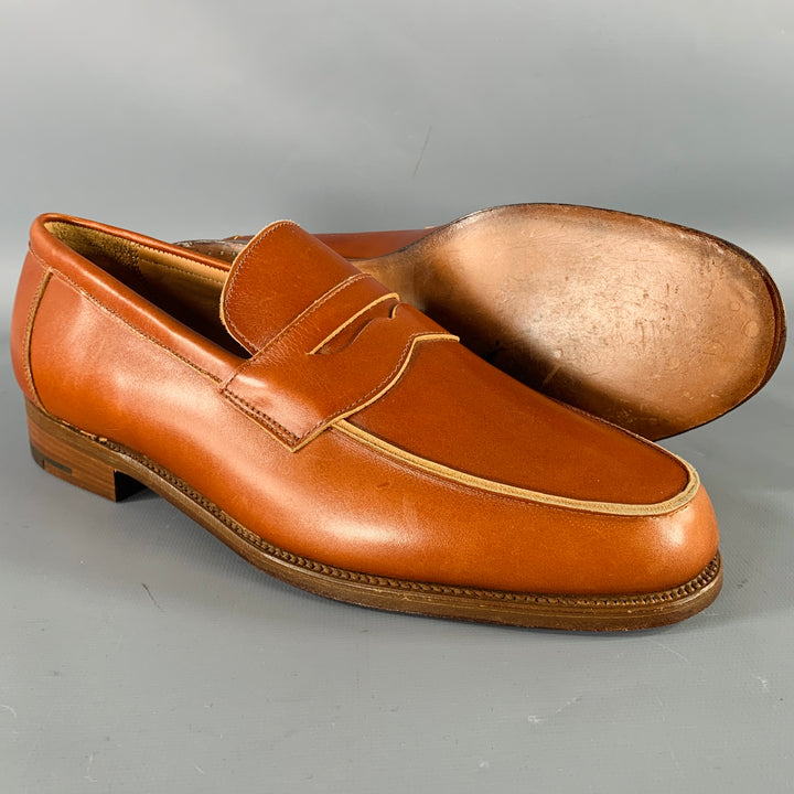 TRICKER'S Size 8.5 -Chicago- Brown Tan Leather Penny Loafers