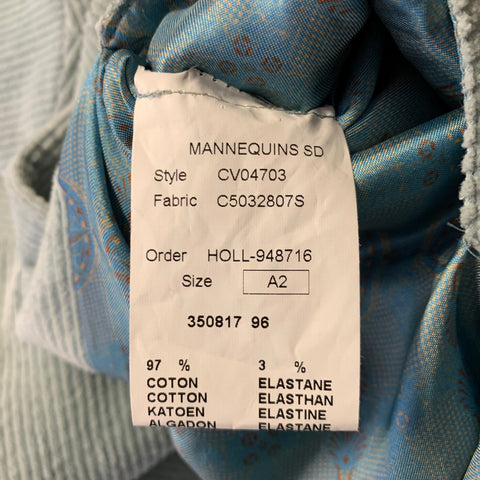 KLEIN EPSTEIN & PARKER Size M Blue Seafoam Corduroy Cotton Blend Work Suit Set