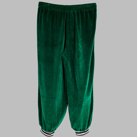 GUCCI 2019 Size S Green Blue Monogram Silk Joggers Casual Pants