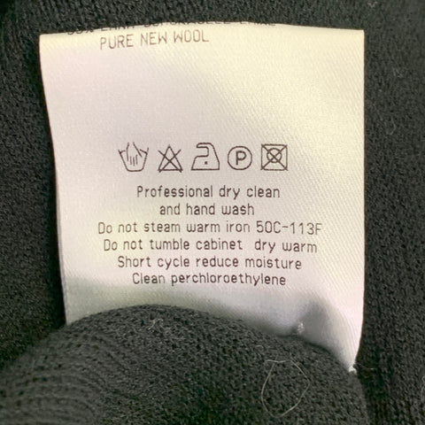 CALVIN KLEIN COLLECTION Size S Black Knit Viscose Virgin Wool T-shirt