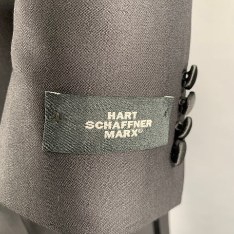HART SHAFNER & MARX Size 42 Long Black Mixed Fabrics Wool Tuxedo