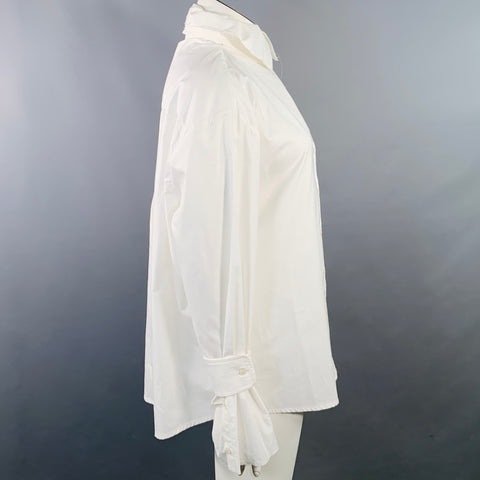 FACON JACMIN Size L White Cotton One Pocket Shirt