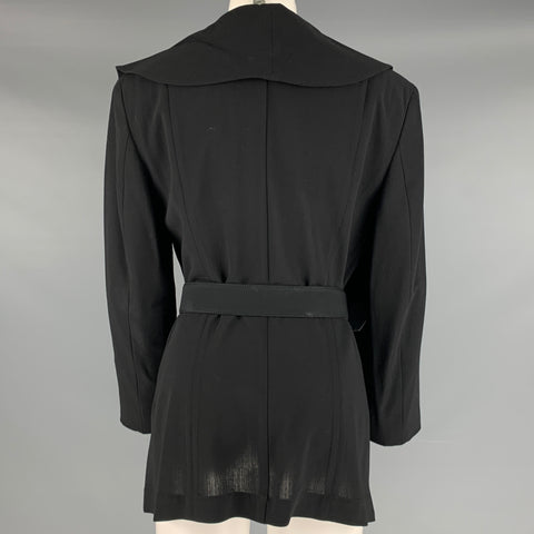 COMME des GARCONS Size S Black Wool Open Front Jacket