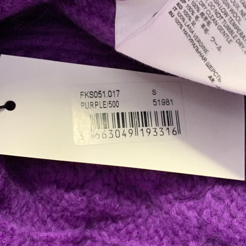 AMI by ALEXANDRE MATTIUSSI Size S Purple Wool Cable Knit Crew Neck Sweater
