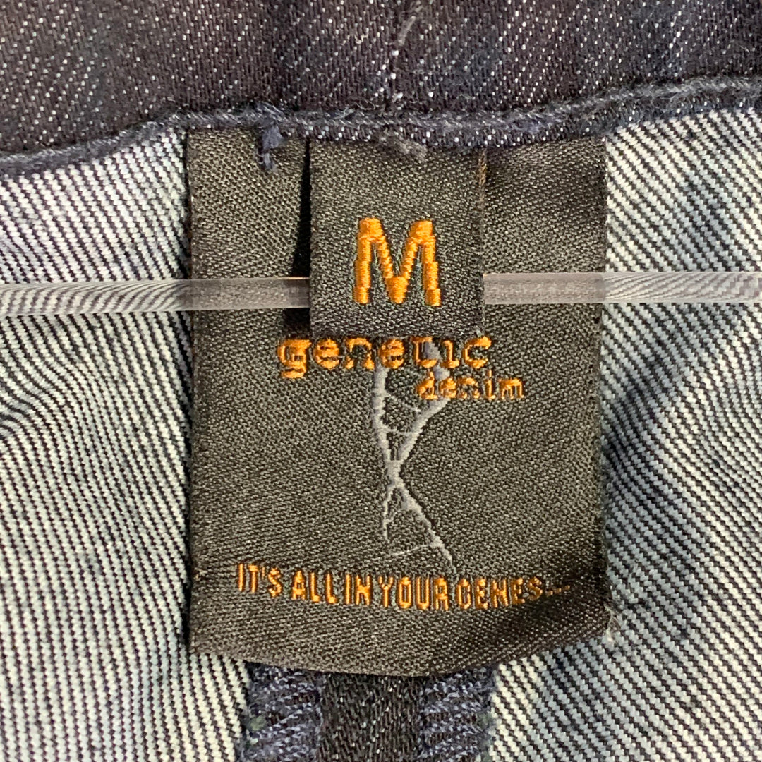 GENETIC DENIM Size M The Benji Black Overdyed Indigo Rayon Cotton Drawstring Casual Pants