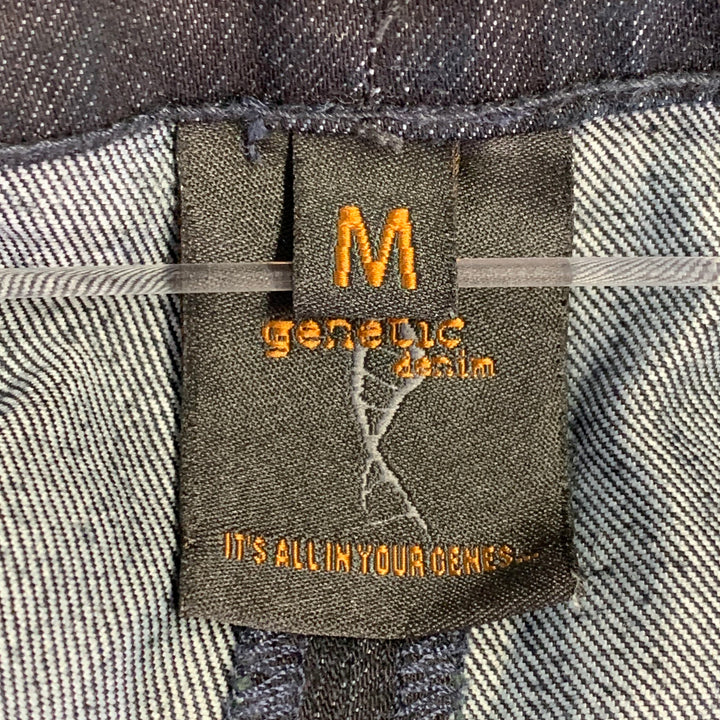 GENETIC DENIM Size M The Benji Black Overdyed Indigo Rayon Cotton Drawstring Casual Pants