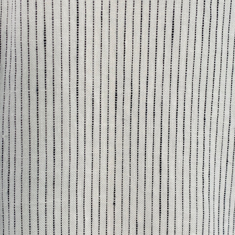 THEORY Size L Irving White Navy Pinstripe Linen Long Sleeve Shirt