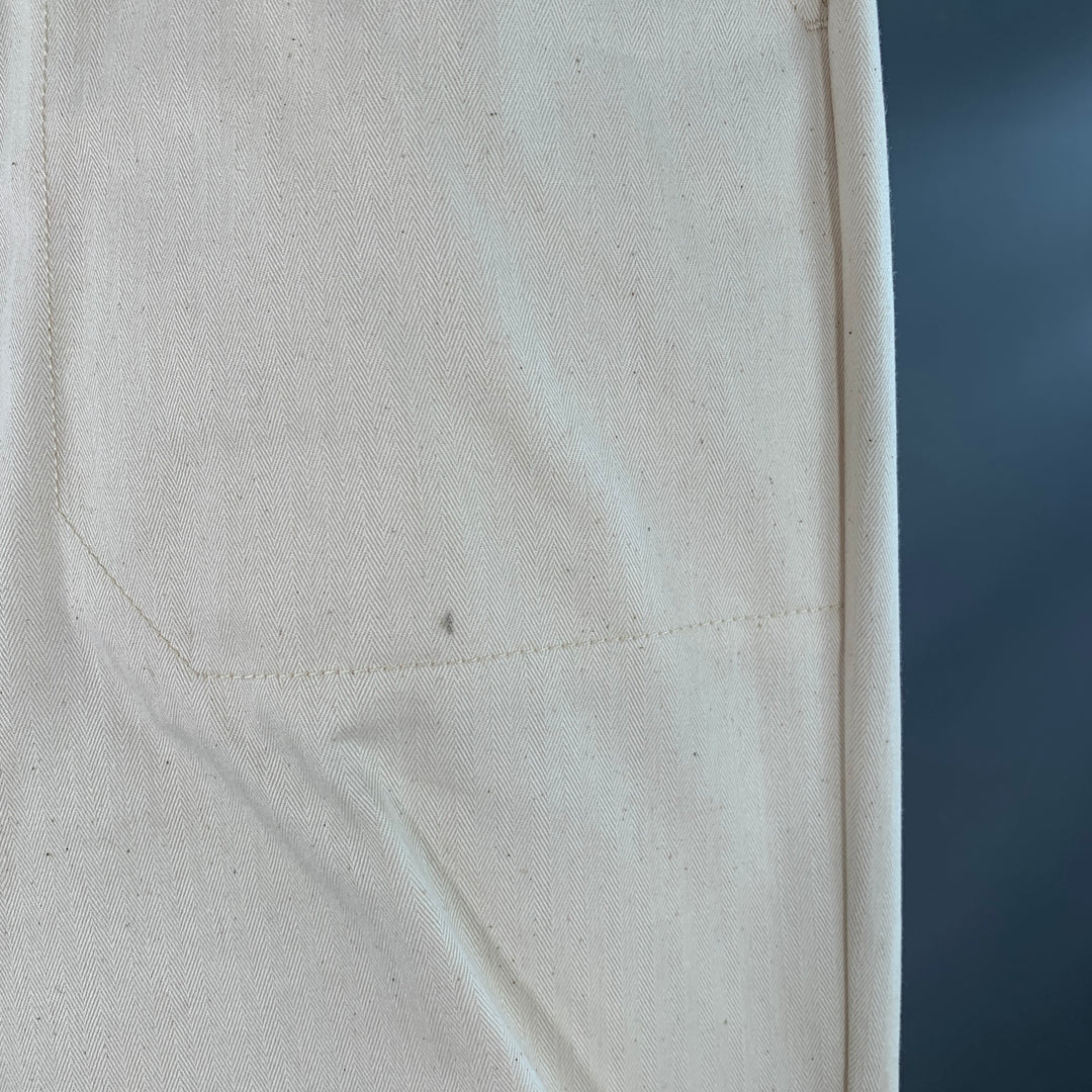 PRADA Size 36 Beige Cotton Herringbone Tapered Elastic Cuffs Zip Fly Casual Pants