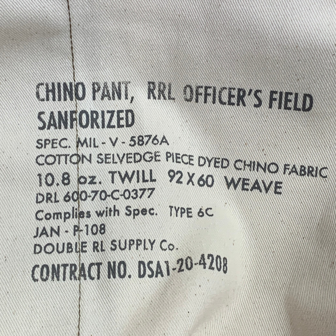 RRL by RALPH LAUREN Size 36 Camel Cotton Selvedge Twill Straight Button Fly Chino Casual Pants
