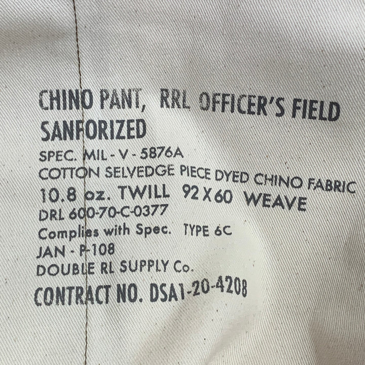 RRL by RALPH LAUREN Size 36 Camel Cotton Selvedge Twill Straight Button Fly Chino Casual Pants