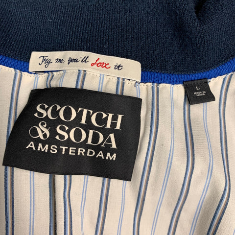 SCOTCH AND SODA Chaqueta con alfiler y bolsillo con botones en mezcla de poliéster azul marino talla L