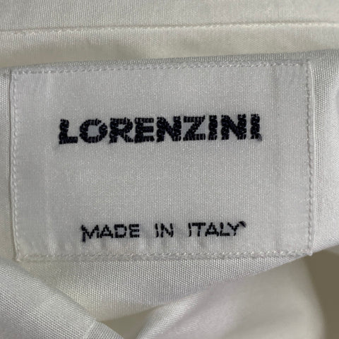 Chemise de smoking LORENZINI en coton texturé blanc, taille L, manches longues
