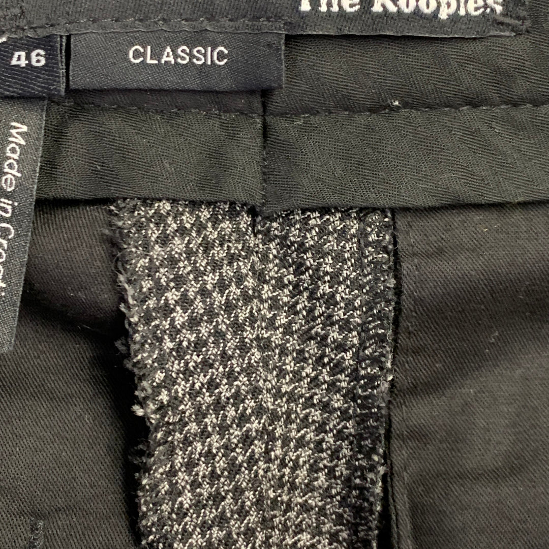 THE KOOPLES Size 30 Black Charcoal Houndstooth Wool Side Tabs Dress Pants