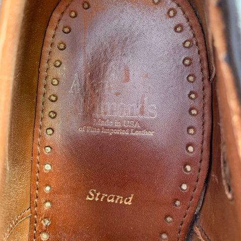 ALLEN EDMONDS Size 10.5 Strand Brown Perforated Suede Cap Toe Oxford Shoes