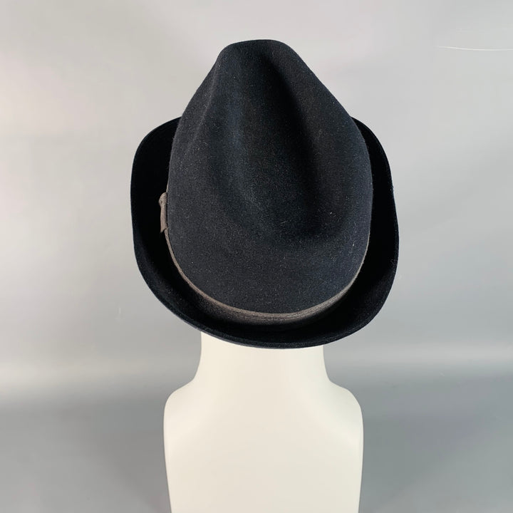 MARLOW Black Charcoal Wool Felt Trilby Fedora Hat