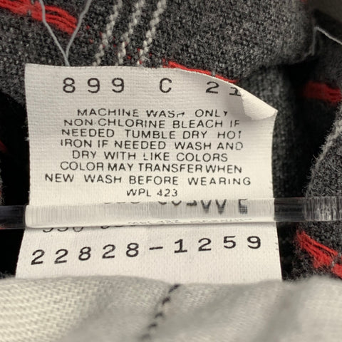 LEVI STRAUSS Size 36 Grey Red Stripe Cotton Pleated Casual Pants