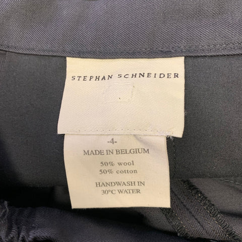 STEPHAN SCHNEIDER Size M Black Wool Cotton Pleated Casual Pants