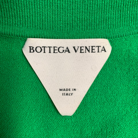 BOTTEGA VENETA Size XL Green Wool Blend Half Placket Polo