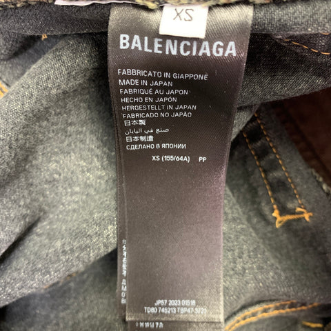 BALENCIAGA Size XS Indigo Cotton Wide Leg Jeans