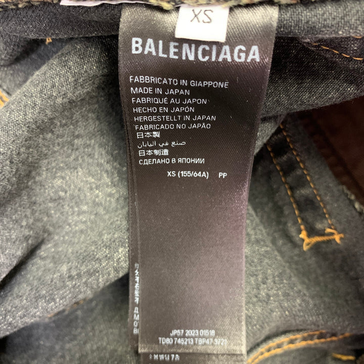 BALENCIAGA Size XS Indigo Cotton Wide Leg Jeans