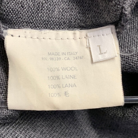MIU MIU Size L Grey Wool Two Pockets Button Down Cardigan