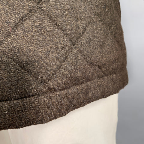 BARBOUR Size L Brown Olive Quilted Polyester Single Breasted Jacket