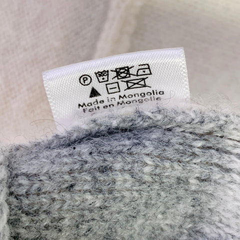 BLACK GOAT Size M Grey Cream Cashmere Stripe Open Front Cardigan