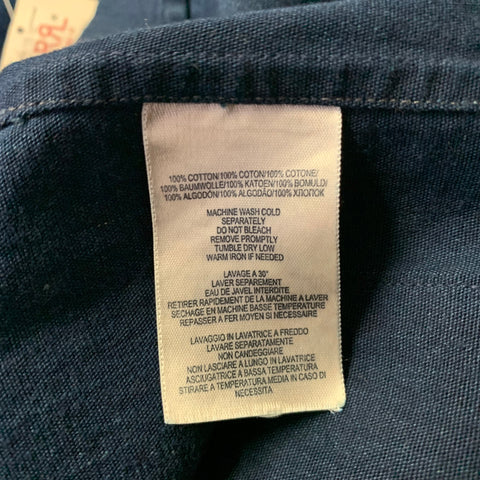 RRL by RALPH LAUREN Size L Navy Denim Cotton Coat