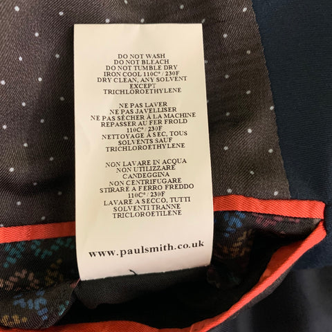 PS by PAUL SMITH Chest Size 38 Green Teal Solid Wool Shawl 32 30 Suit