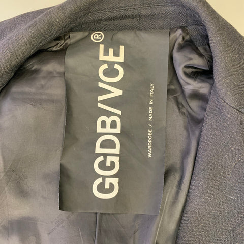 GOLDEN GOOSE Size S Black Herringbone Wool Mohair Peacoat Coat