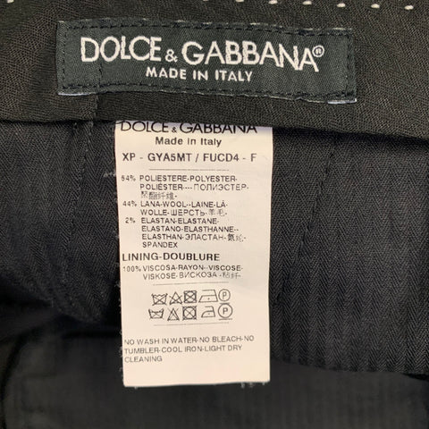 DOLCE & GABBANA Size 32 Black Polyester Blend Tuxedo Dress Pants