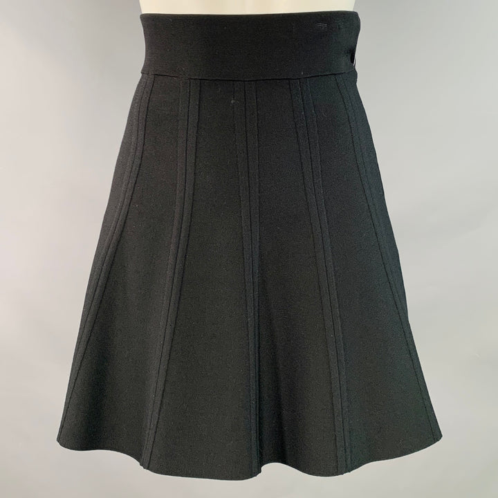 TED BAKER Size S Black Viscose Blend A-Line Above Knee Skirt