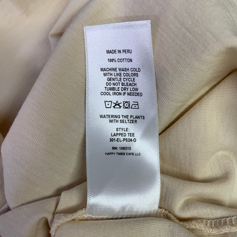 ECKHAUS LATTA Size XL Lapped Tan Multi Color Dyed Cotton Crew-Neck T-shirt