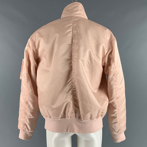 HELMUT LANG Size M Pink Nylon Bomber Jacket