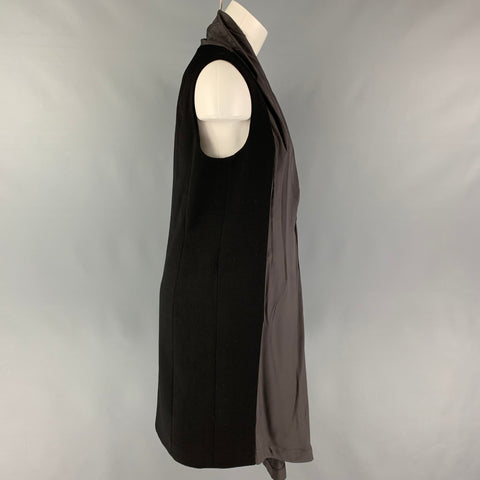 LUTZ HUELLE Taille 4 Robe sans manches en laine charbon noir
